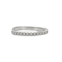 Thumbnail of Front view of the Hawthorn Diamond Eternity Ring in 14k white gold, featuring a continuous line of diamonds set on a textured twig band.